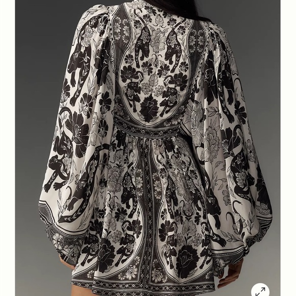 Farm Rio Off-White Flower Leopards Mini Dress. Size XL. NWT. - Picture 3 of 5